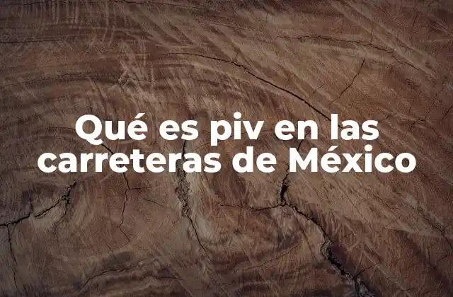 Qué es Piv en las Carreteras de México