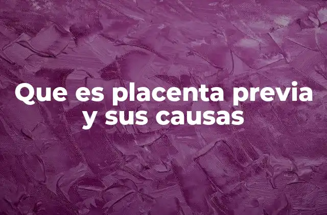 Que es Placenta Previa y Sus Causas