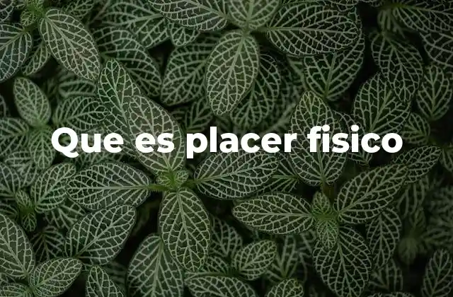 Que es Placer Fisico