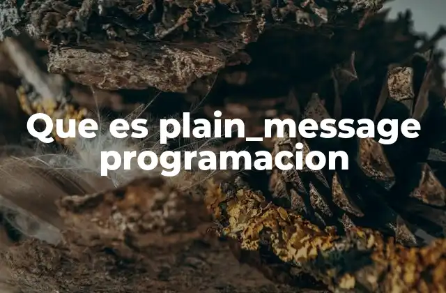 Que es Plain_message Programacion