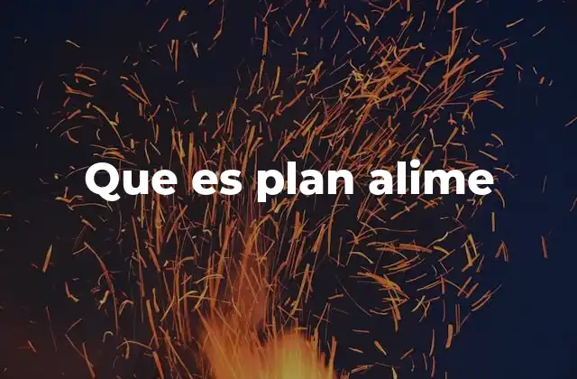 Que es Plan Alime