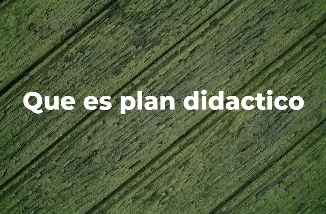 Que es Plan Didactico