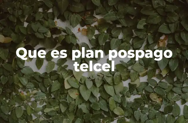 Que es Plan Pospago Telcel