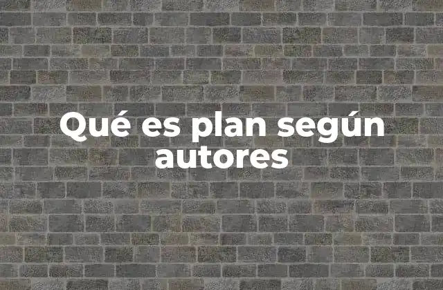 Qué es Plan según Autores 2 La importancia del plan en diferentes contextos