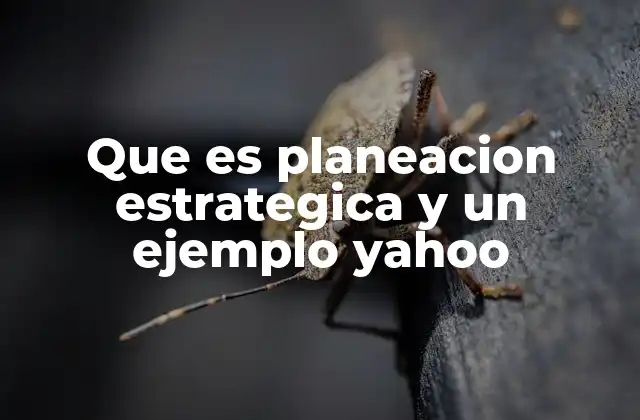 Que es Planeacion Estrategica y un Ejemplo Yahoo