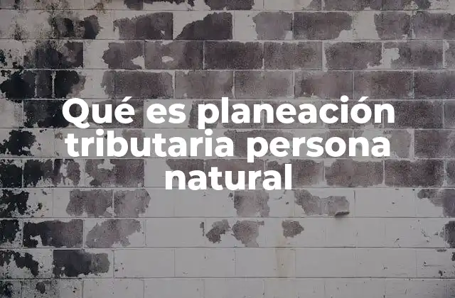 Qué es Planeación Tributaria Persona Natural