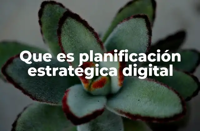 Que es Planificación Estratégica Digital