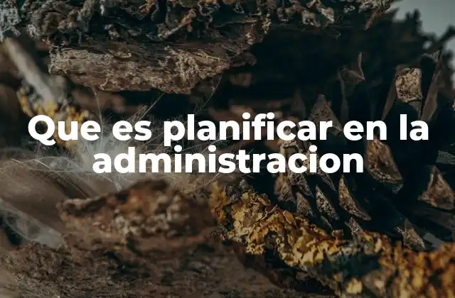 Que es Planificar en la Administracion