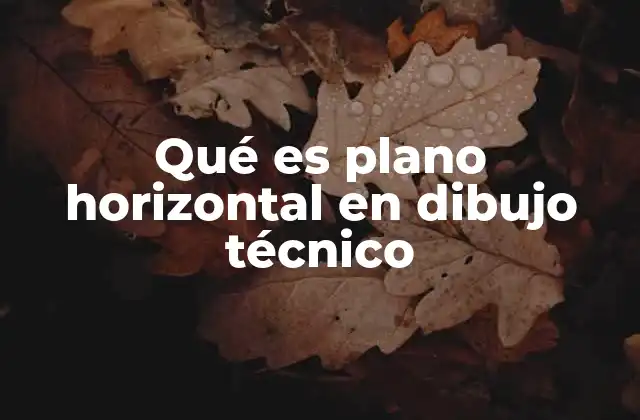 Qué es Plano Horizontal en Dibujo Técnico