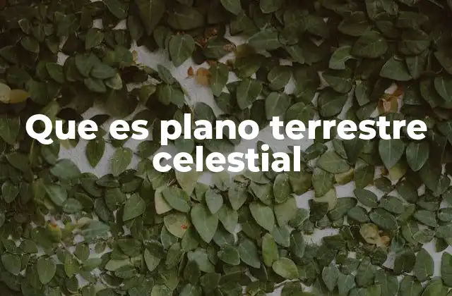 Que es Plano Terrestre Celestial
