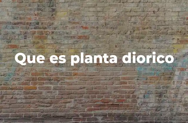Que es Planta Diorico