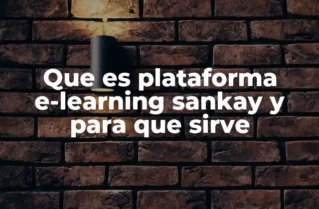 Que es Plataforma E-learning Sankay y para que Sirve