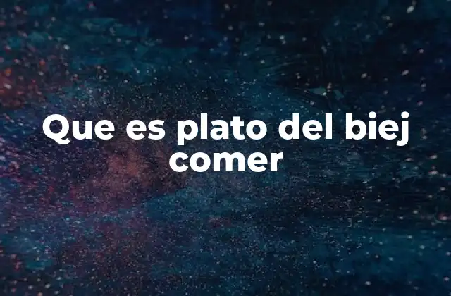 Que es Plato Del Biej Comer