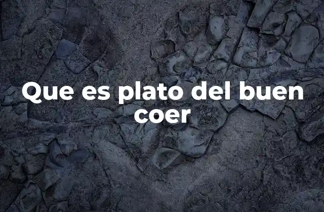 Que es Plato Del Buen Coer
