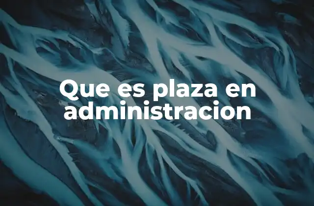 Que es Plaza en Administracion