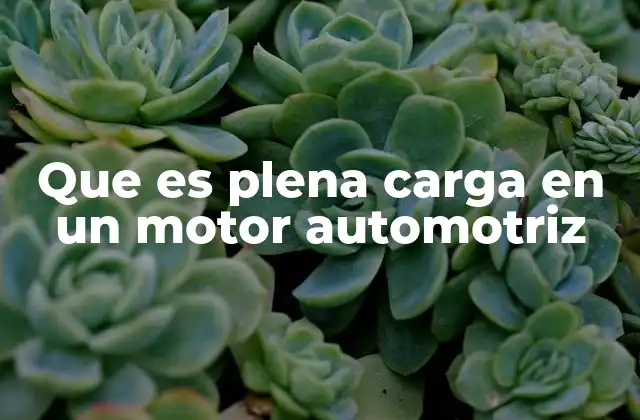 Que es Plena Carga en un Motor Automotriz