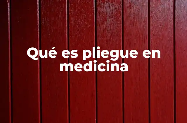 Qué es Pliegue en Medicina
