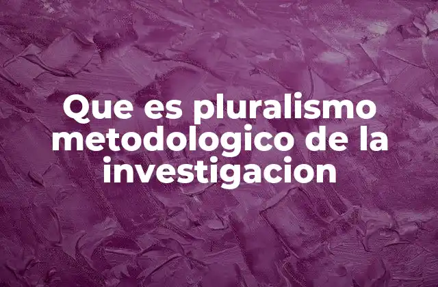 Que es Pluralismo Metodologico de la Investigacion