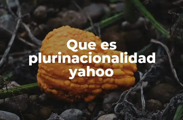 Que es Plurinacionalidad Yahoo