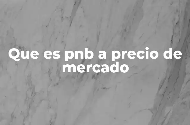 Que es Pnb a Precio de Mercado