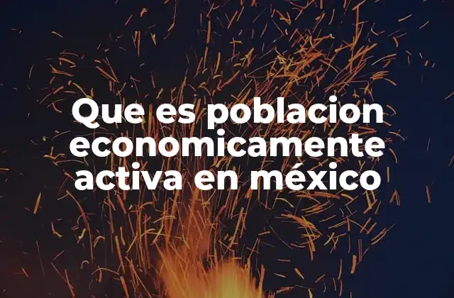 Que es Poblacion Economicamente Activa en México