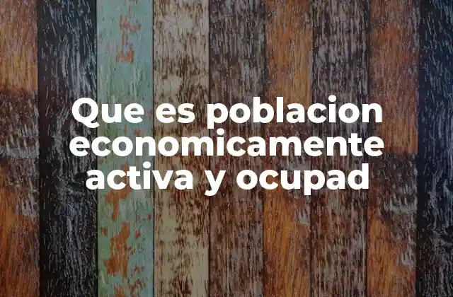 Importancia de la población económicamente activa y ocupada en la economía