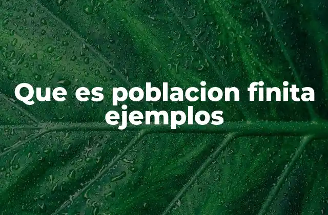 Características de una población finita