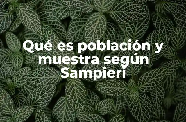 Qué es Población y Muestra según Sampieri
