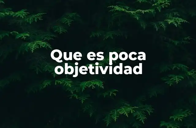 Que es Poca Objetividad
