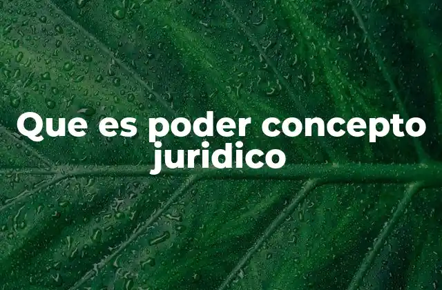 Que es Poder Concepto Juridico