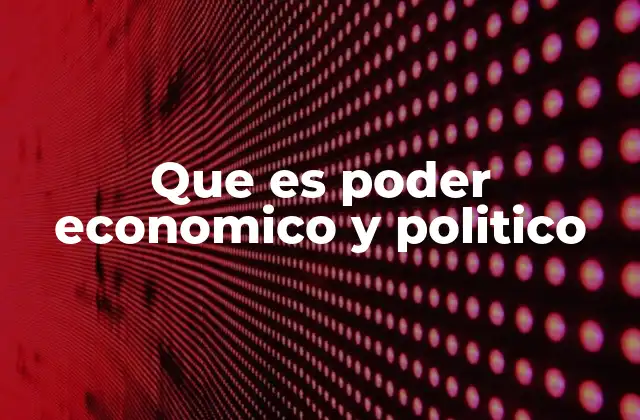 La interrelación entre economía y política en el poder institucional