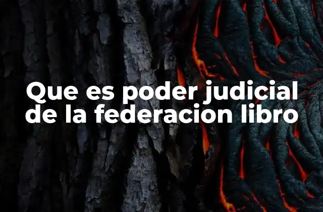 Que es Poder Judicial de la Federacion Libro
