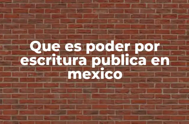 Que es Poder por Escritura Publica en Mexico