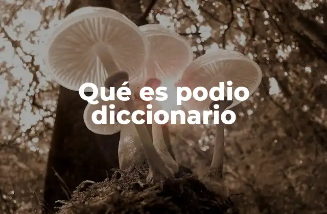 Qué es Podio Diccionario