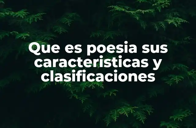Que es Poesia Sus Caracteristicas y Clasificaciones
