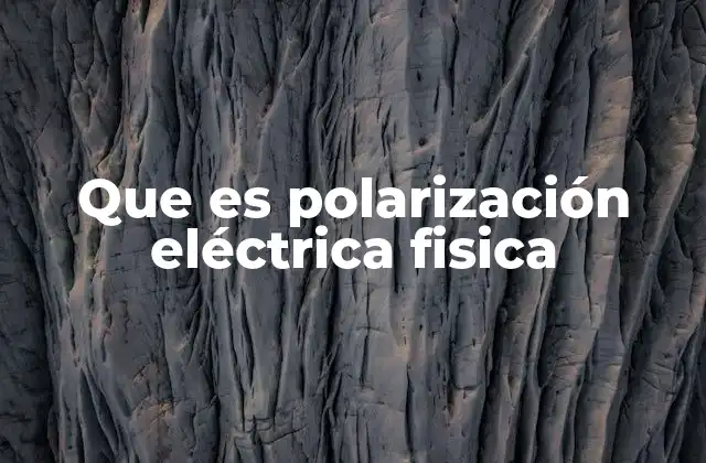 Que es Polarización Eléctrica Fisica