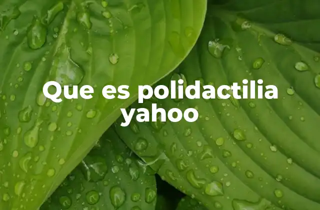 Que es Polidactilia Yahoo