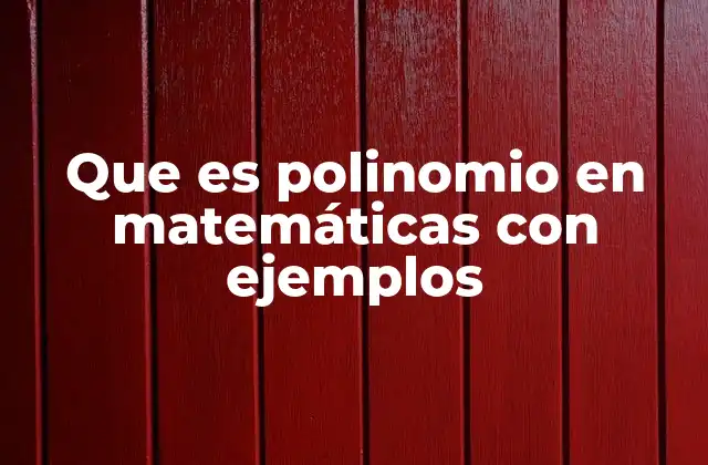 Que es Polinomio en Matemáticas con Ejemplos