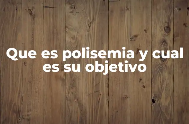 Que es Polisemia y Cual es Su Objetivo