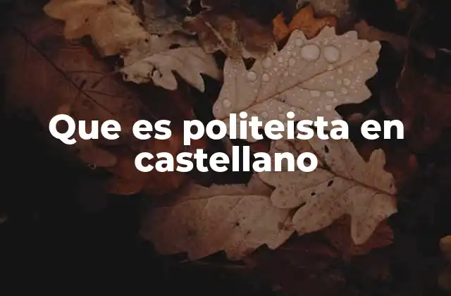 Que es Politeista en Castellano