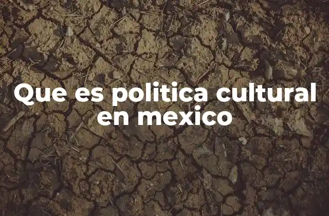 Que es Politica Cultural en Mexico