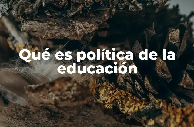 Qué es Política de la Educación