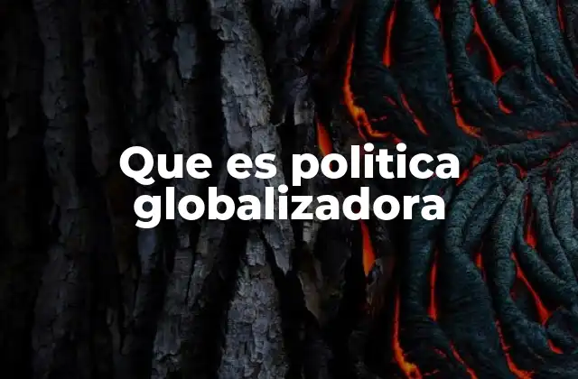 Que es Politica Globalizadora