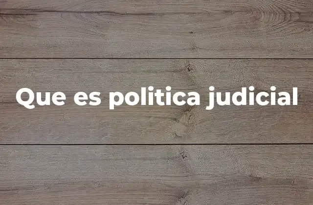Que es Politica Judicial