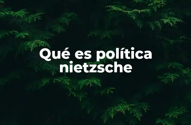 Qué es Política Nietzsche