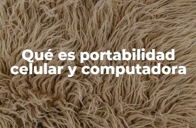 Qué es Portabilidad Celular y Computadora