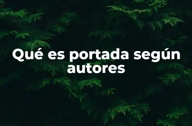Qué es Portada según Autores
