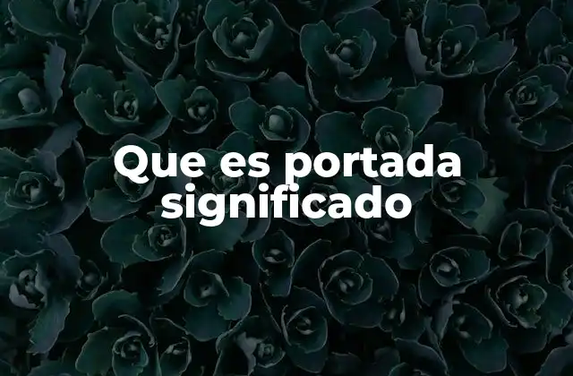 Que es Portada Significado