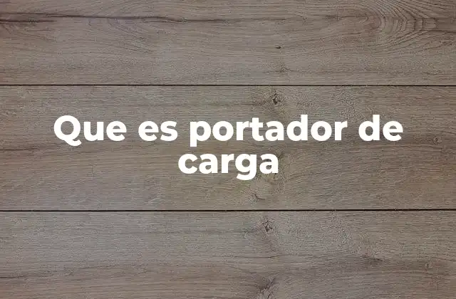 Que es Portador de Carga