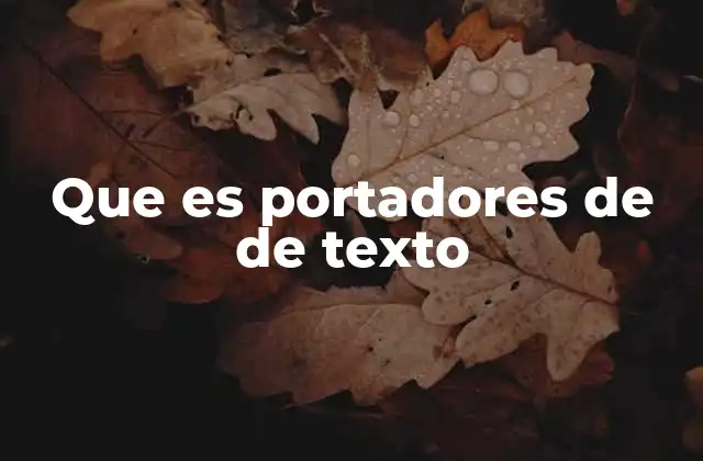 Que es Portadores de de Texto